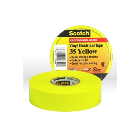 3M Electrical Tape, Yellow, 3/4"X66Ft 54007-10844